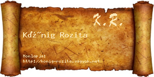 Kőnig Rozita névjegykártya